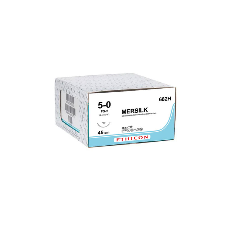 Fil de suture non résorbable tressé Ethicon Soie