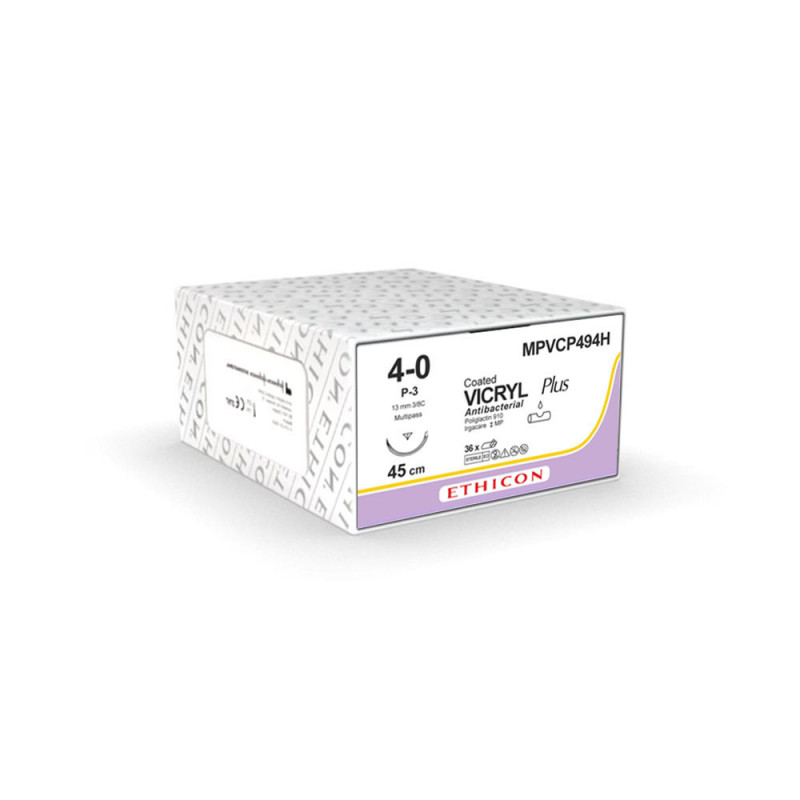 Fil de suture résorbable incolore Ethicon Vicryl Plus