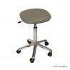 Tabouret Promotal assise carrée, roulettes, hauteur réglable