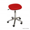 Tabouret Promotal assise carrée, roulettes, hauteur réglable