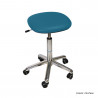 Tabouret Promotal assise carrée, roulettes, hauteur réglable