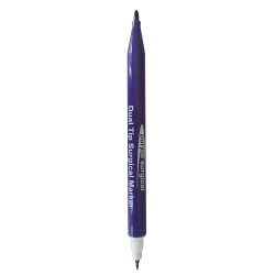 Marqueur de peau stérile à double pointe avec règle flexible – Boîte de 25