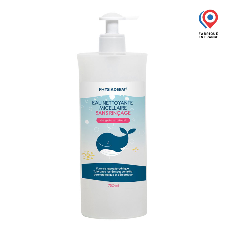 Physiaderm, eau micellaire nettoyante pour bébé - 750 ml