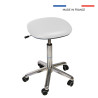 Tabouret Promotal assise carrée, roulettes, hauteur réglable
