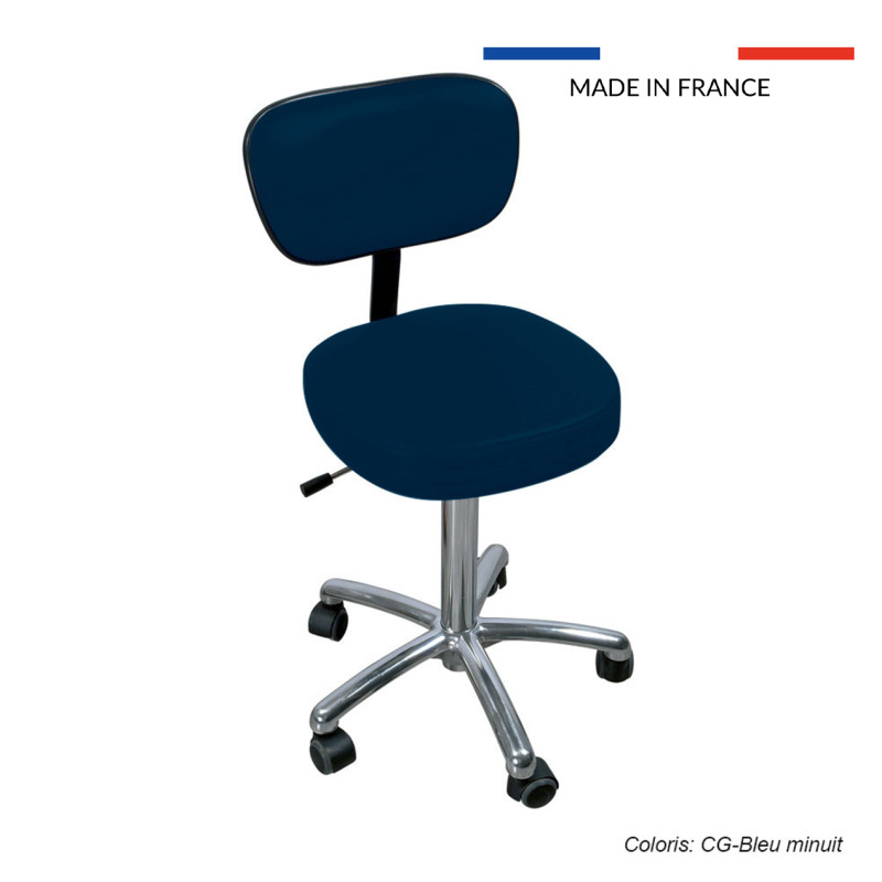 Tabouret médical sur roulettes avec dossier - Promotal®