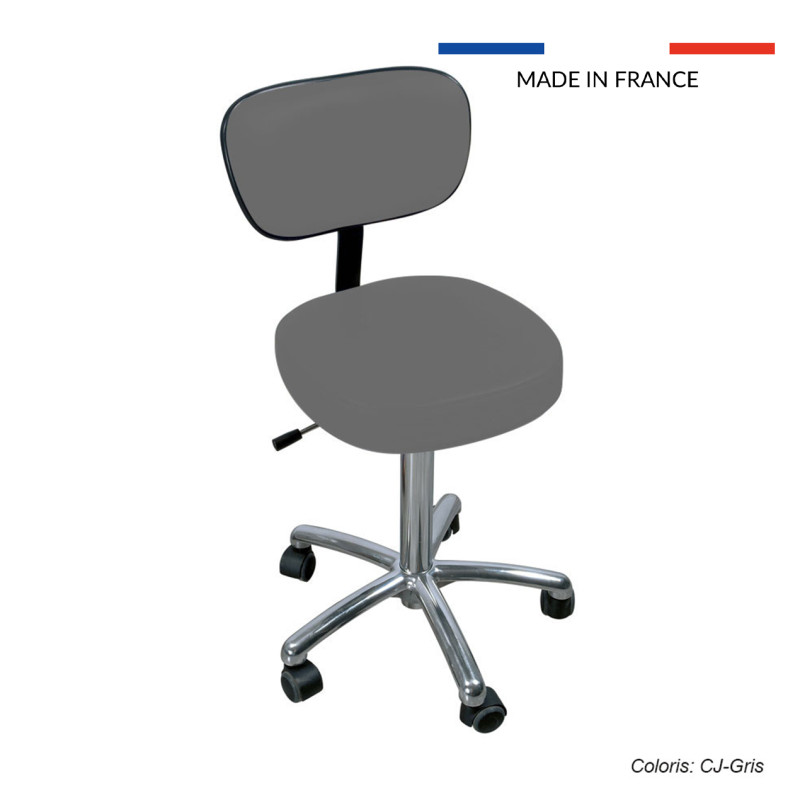 Tabouret médical sur roulettes avec dossier - Promotal®