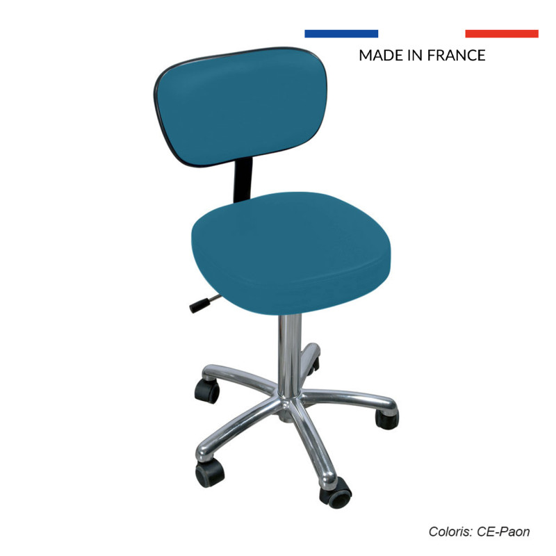 Tabouret médical sur roulettes avec dossier - Promotal®