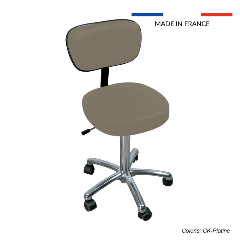 Tabouret médical sur roulettes avec dossier - Promotal®