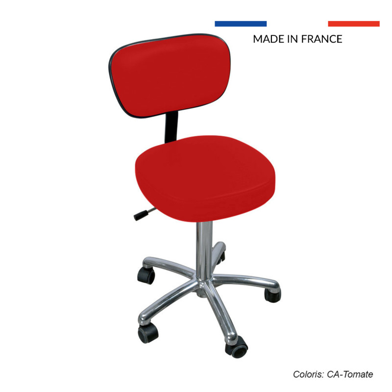 Tabouret médical sur roulettes avec dossier - Promotal®