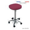 Tabouret médical Dakota, assise carrée avec roulettes