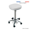 Tabouret médical Dakota, assise carrée avec roulettes