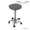 Tabouret médical Dakota, assise carrée avec roulettes