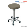 Tabouret médical Dakota, assise carrée avec roulettes