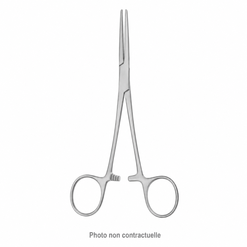 Pince hémostatique droite 165 mm réutilisable avec crémaillère