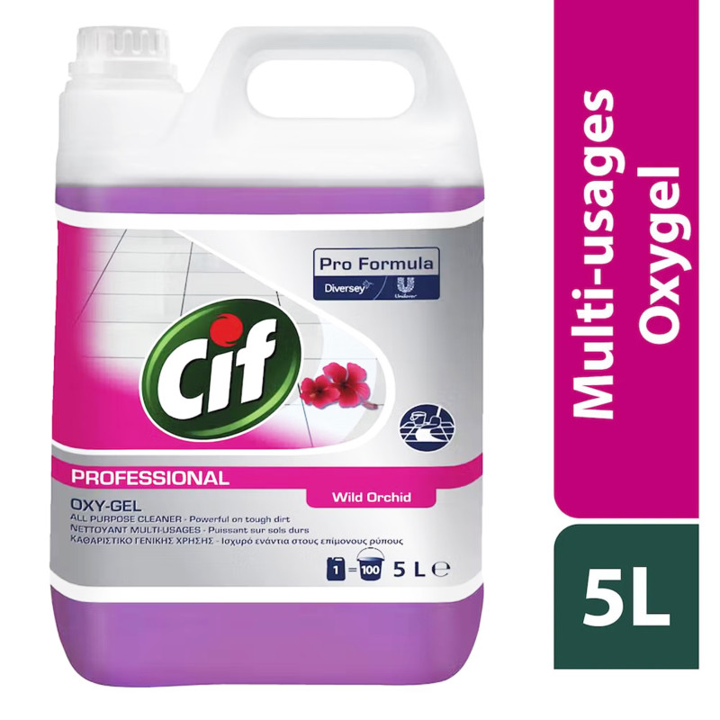 Cif Professionnel Oxy-Gel Orchidée 5L | Nettoyant multi-usages - PMD Médical