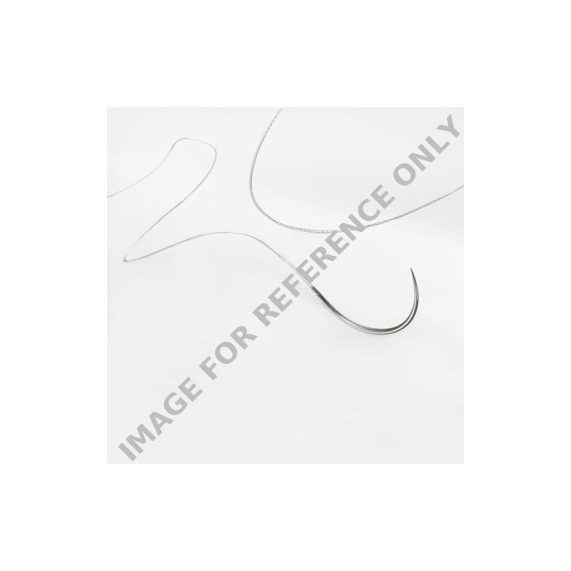 Fil de suture résorbable tressé incolore Novosyn Quick B. Braun serti sur aiguille courbe