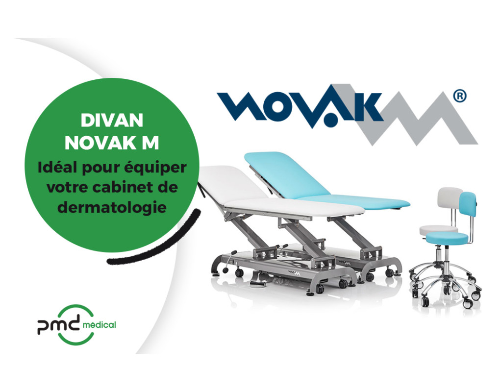 Le Novak M, le nouveau divan d’examen pour cabinet de dermatologie